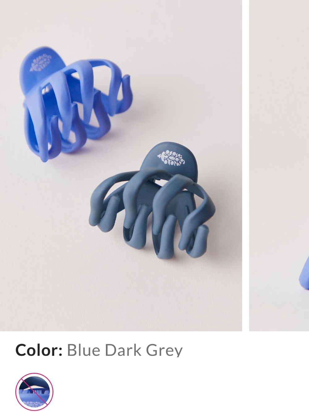 FP Movement by Free People Blue and Dark Grey Hair Claw Clip Duo